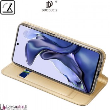 Dux Ducis dirbtinės odos viršelis - auksinės spalvos ( telefonui Xiaomi 11T/11T Pro) Dux Ducis dirbtinės odos viršelis - auksinės spalvos ( telefonui Xiaomi 11T/11T Pro)